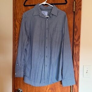 Croft & Barrow Navy Striped Button Down Shirt